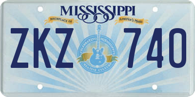 MS license plate ZKZ740