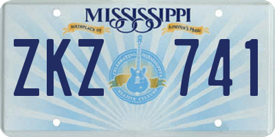 MS license plate ZKZ741
