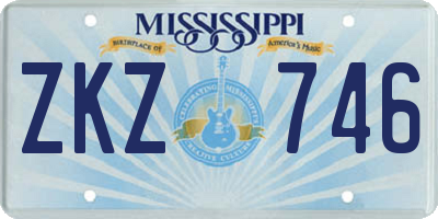 MS license plate ZKZ746