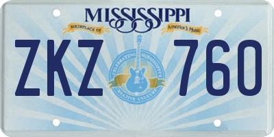 MS license plate ZKZ760