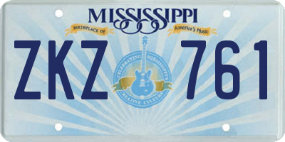 MS license plate ZKZ761