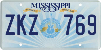 MS license plate ZKZ769