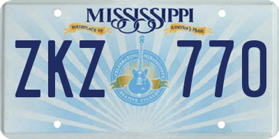 MS license plate ZKZ770