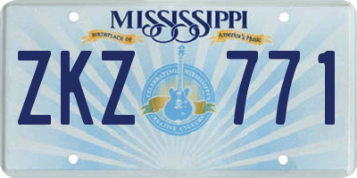MS license plate ZKZ771