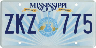 MS license plate ZKZ775