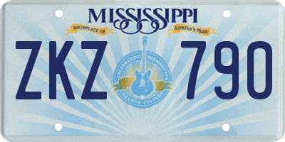 MS license plate ZKZ790