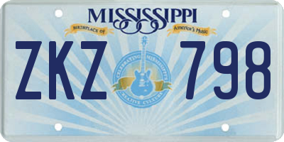 MS license plate ZKZ798