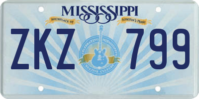 MS license plate ZKZ799