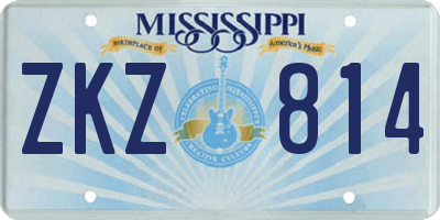 MS license plate ZKZ814