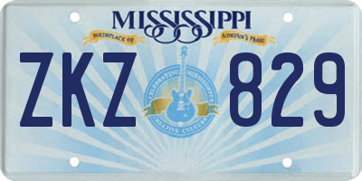 MS license plate ZKZ829