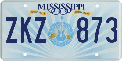 MS license plate ZKZ873