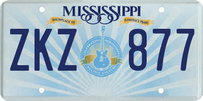 MS license plate ZKZ877