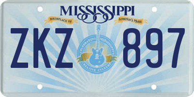 MS license plate ZKZ897