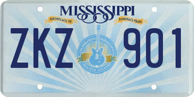 MS license plate ZKZ901