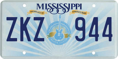 MS license plate ZKZ944
