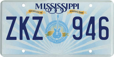 MS license plate ZKZ946