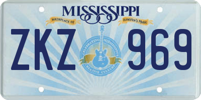 MS license plate ZKZ969
