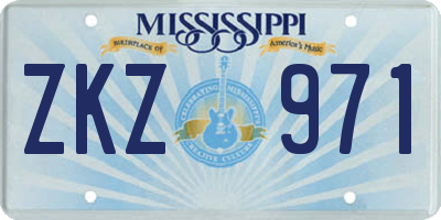 MS license plate ZKZ971