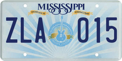 MS license plate ZLA015