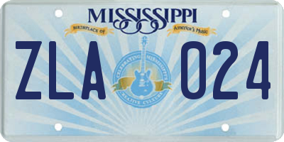 MS license plate ZLA024