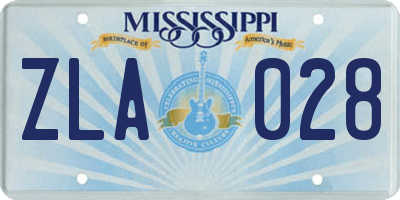 MS license plate ZLA028