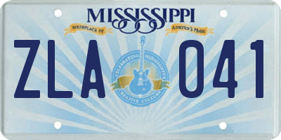 MS license plate ZLA041