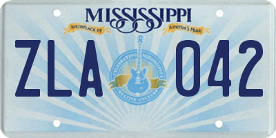MS license plate ZLA042