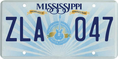 MS license plate ZLA047