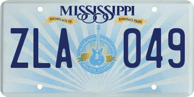 MS license plate ZLA049