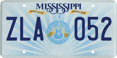 MS license plate ZLA052