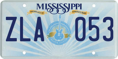 MS license plate ZLA053