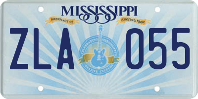 MS license plate ZLA055