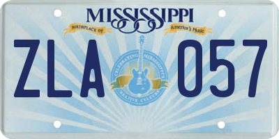 MS license plate ZLA057