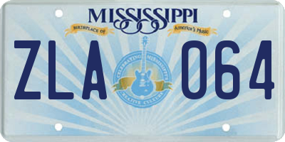MS license plate ZLA064