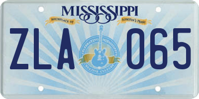 MS license plate ZLA065