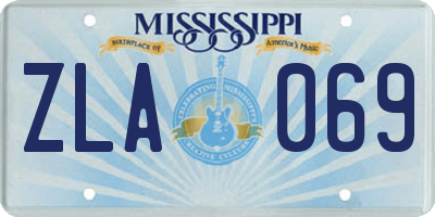 MS license plate ZLA069