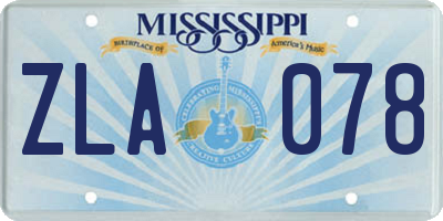 MS license plate ZLA078