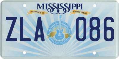 MS license plate ZLA086