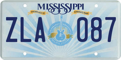 MS license plate ZLA087