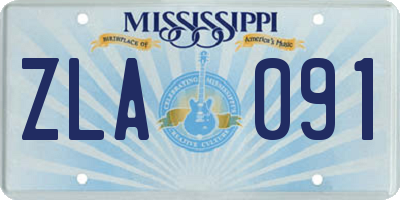 MS license plate ZLA091
