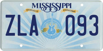 MS license plate ZLA093
