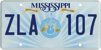 MS license plate ZLA107