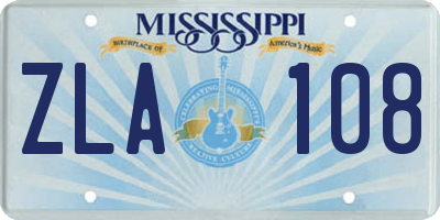 MS license plate ZLA108