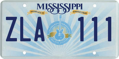 MS license plate ZLA111