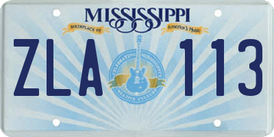 MS license plate ZLA113