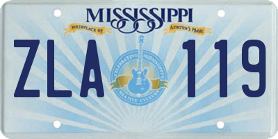 MS license plate ZLA119