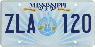 MS license plate ZLA120