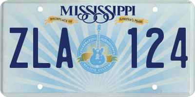 MS license plate ZLA124