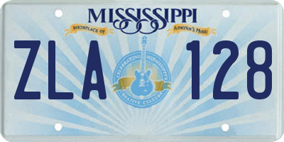 MS license plate ZLA128