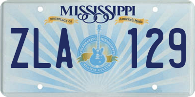MS license plate ZLA129